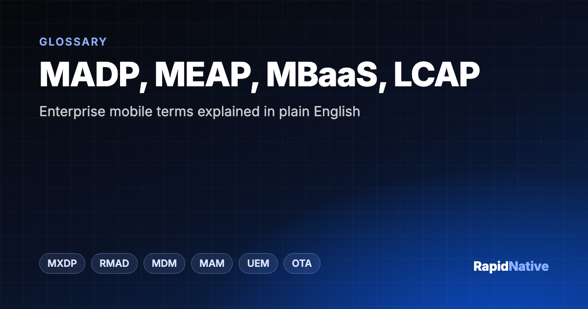 MADP, MEAP, MBaaS, LCAP: Enterprise Mobile Terms Explained