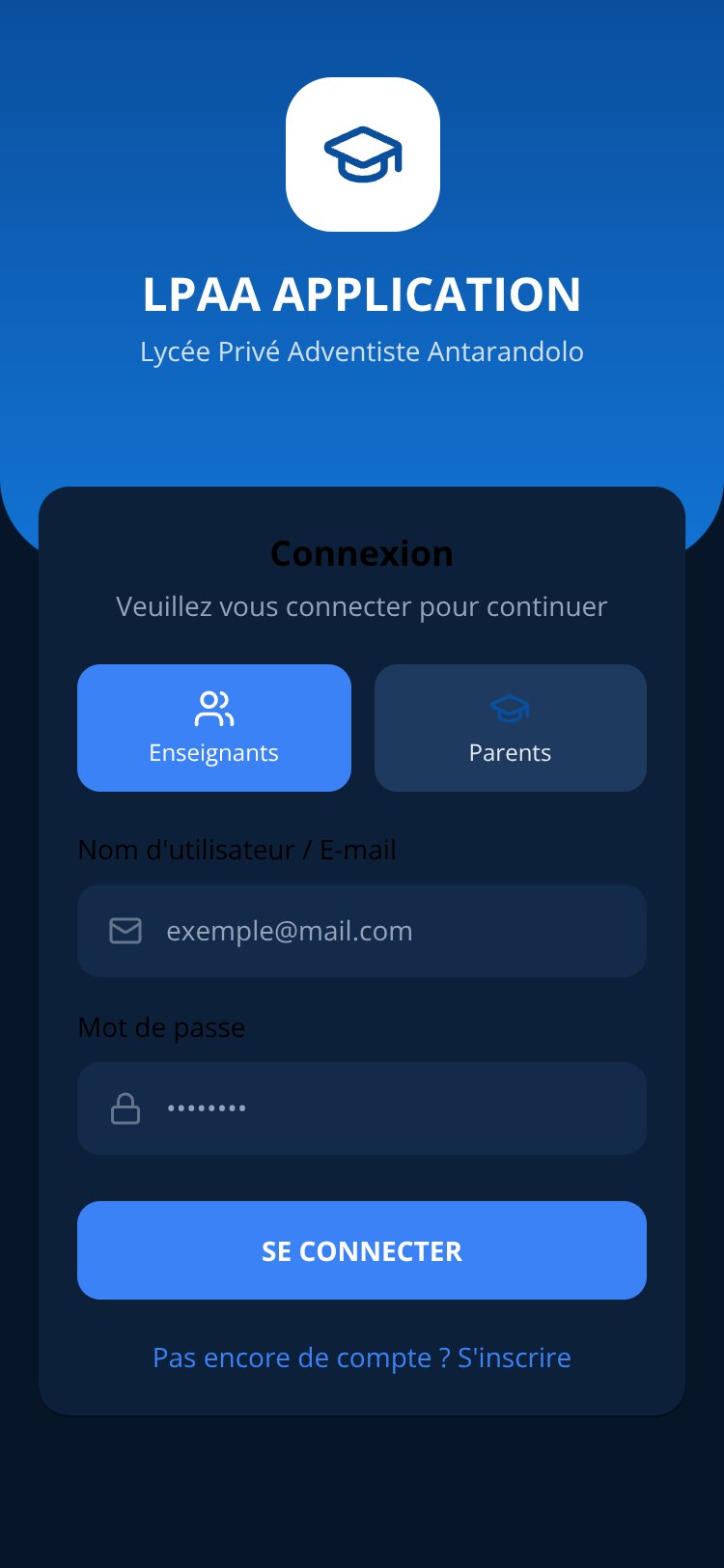 LPAA Application screen 1