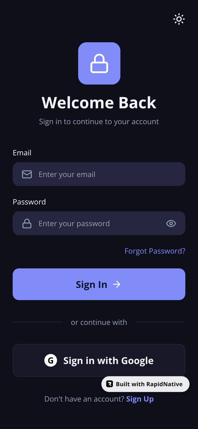 FitTrack screen 1
