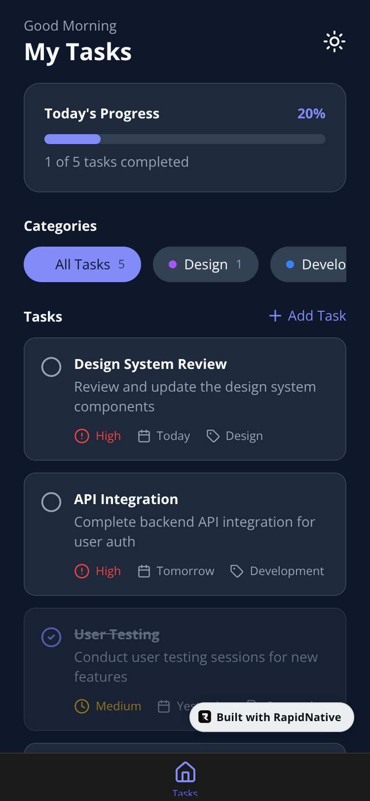 TaskFlow screen 1