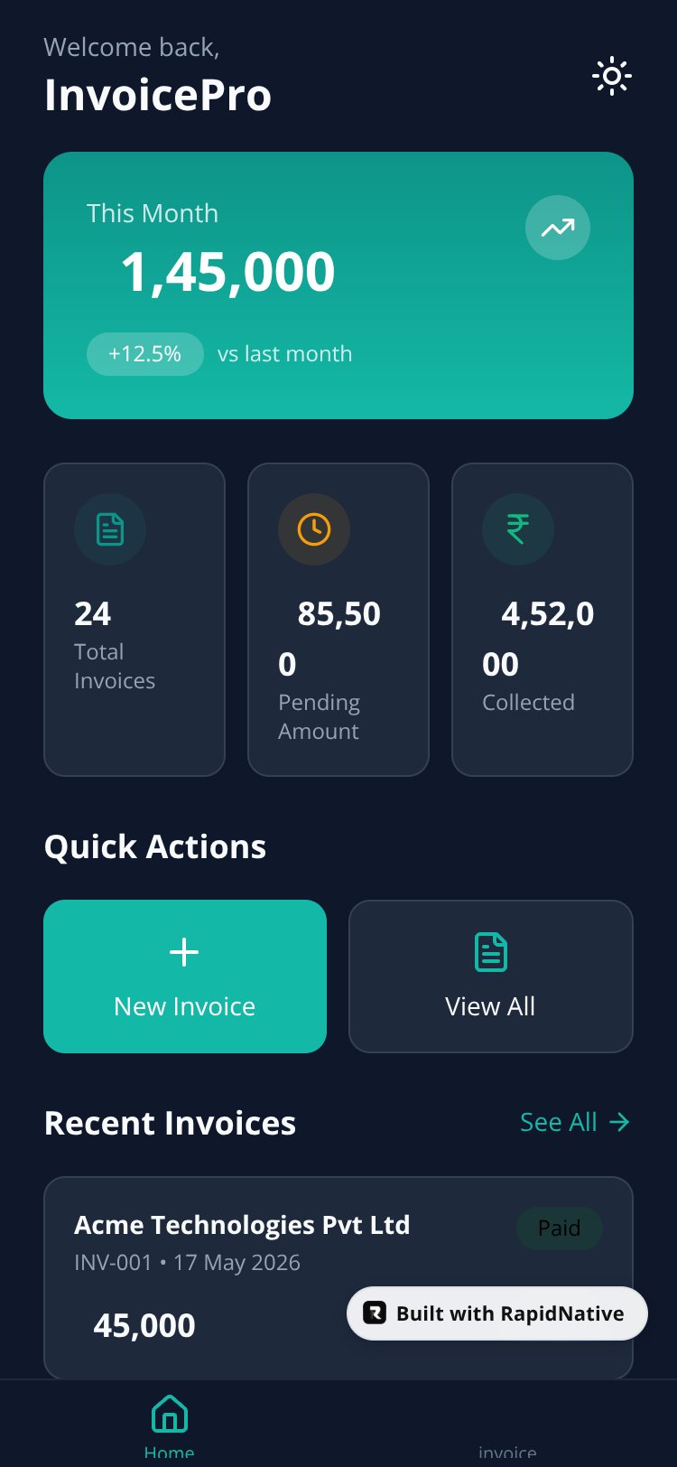 InvoicePro India screen 1
