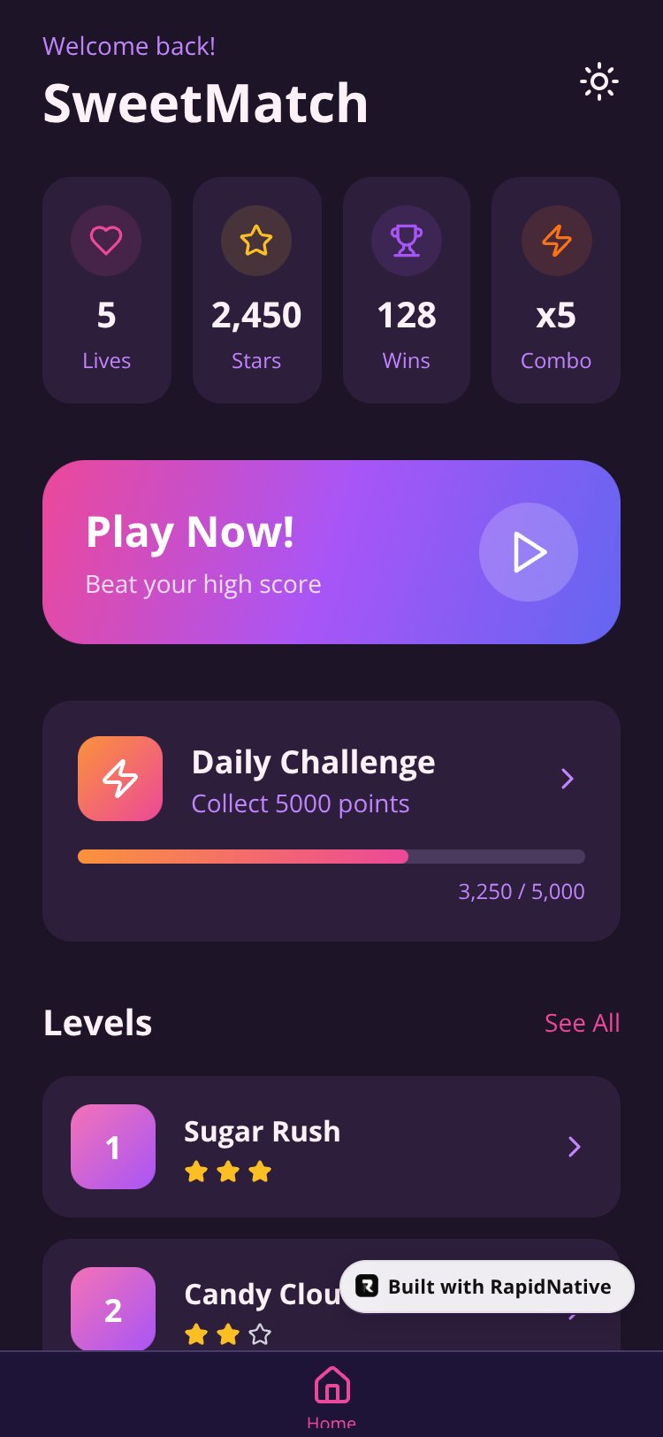 SweetMatch Crush screen 1