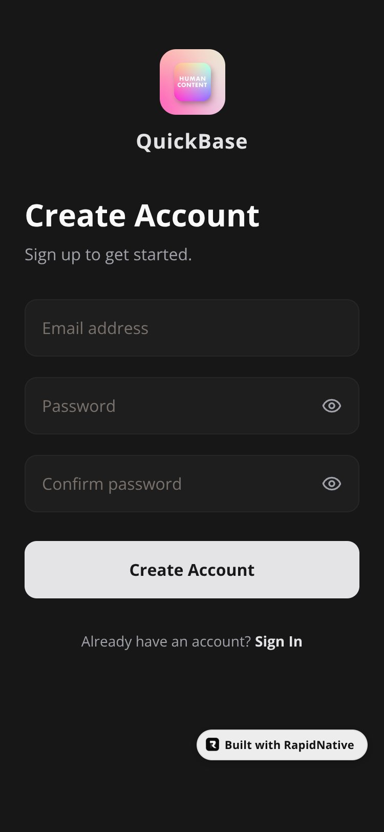 QuickBase screen 2