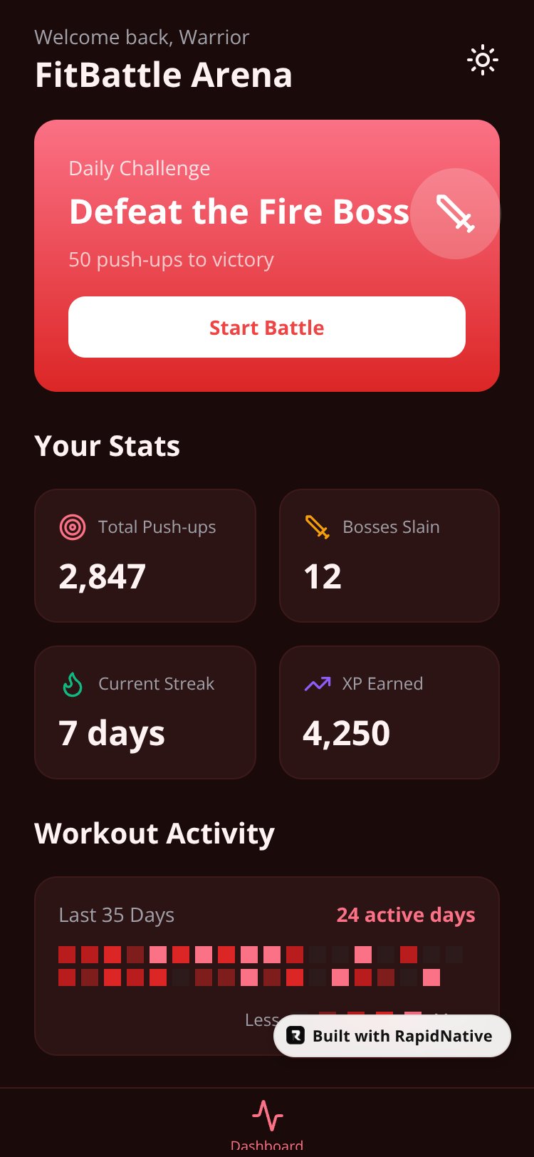 FitBattle Arena screen 1