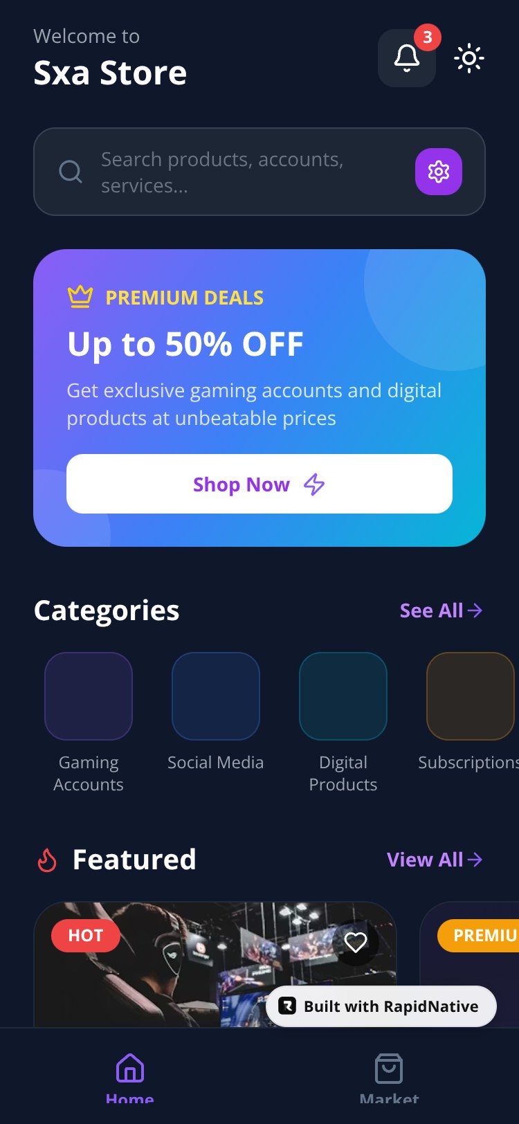 Sxa Store screen 1