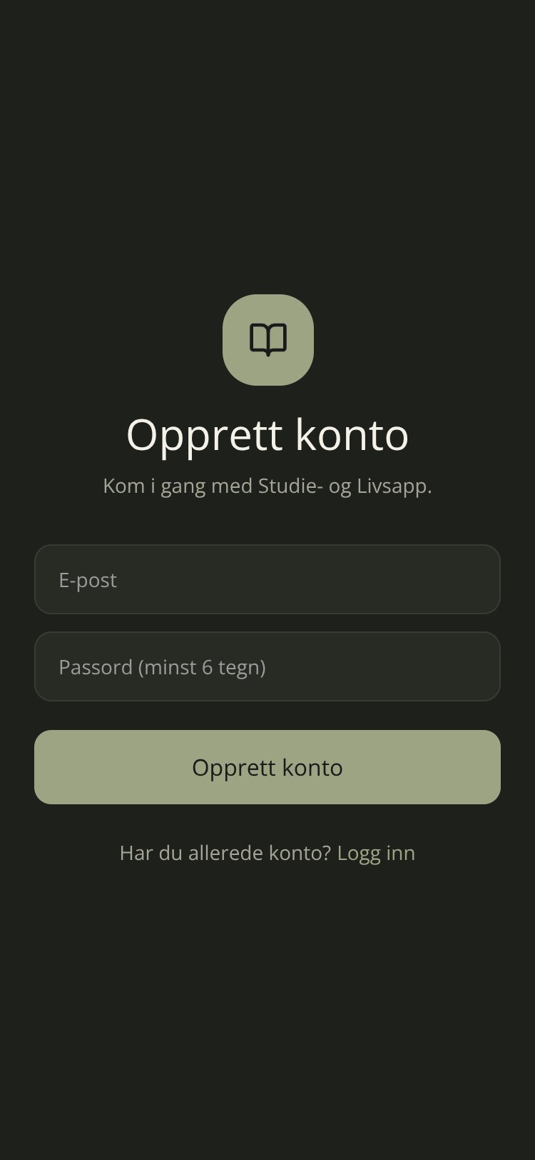 Studie- og Livsapp screen 1