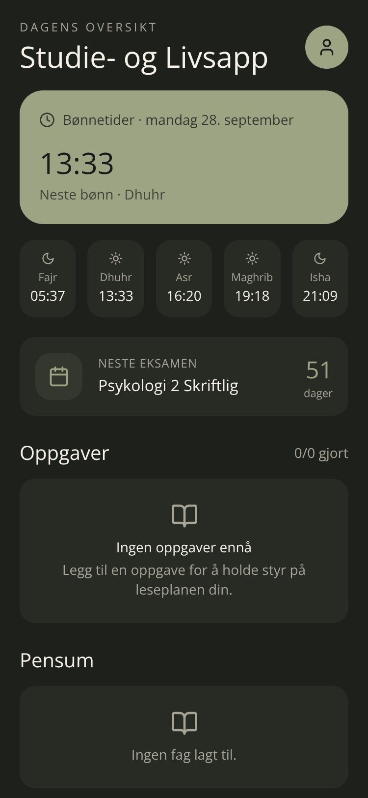 Studie- og Livsapp screen 3
