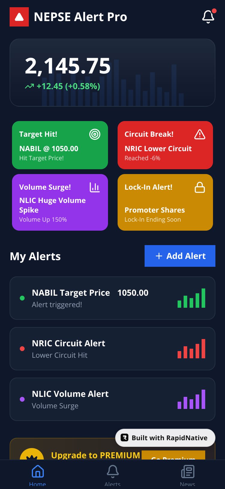 NEPSE Alert Pro screen 1