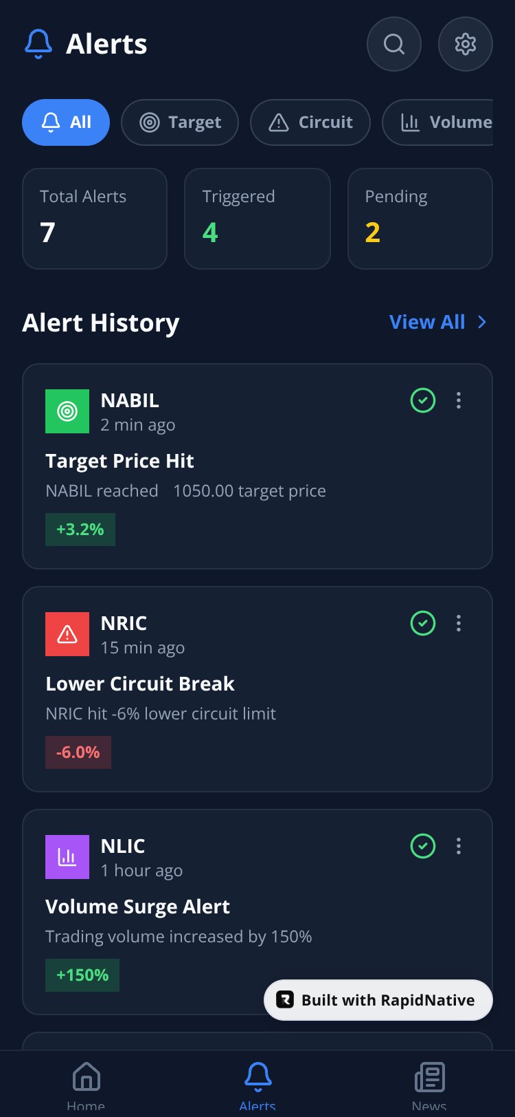 NEPSE Alert Pro screen 2