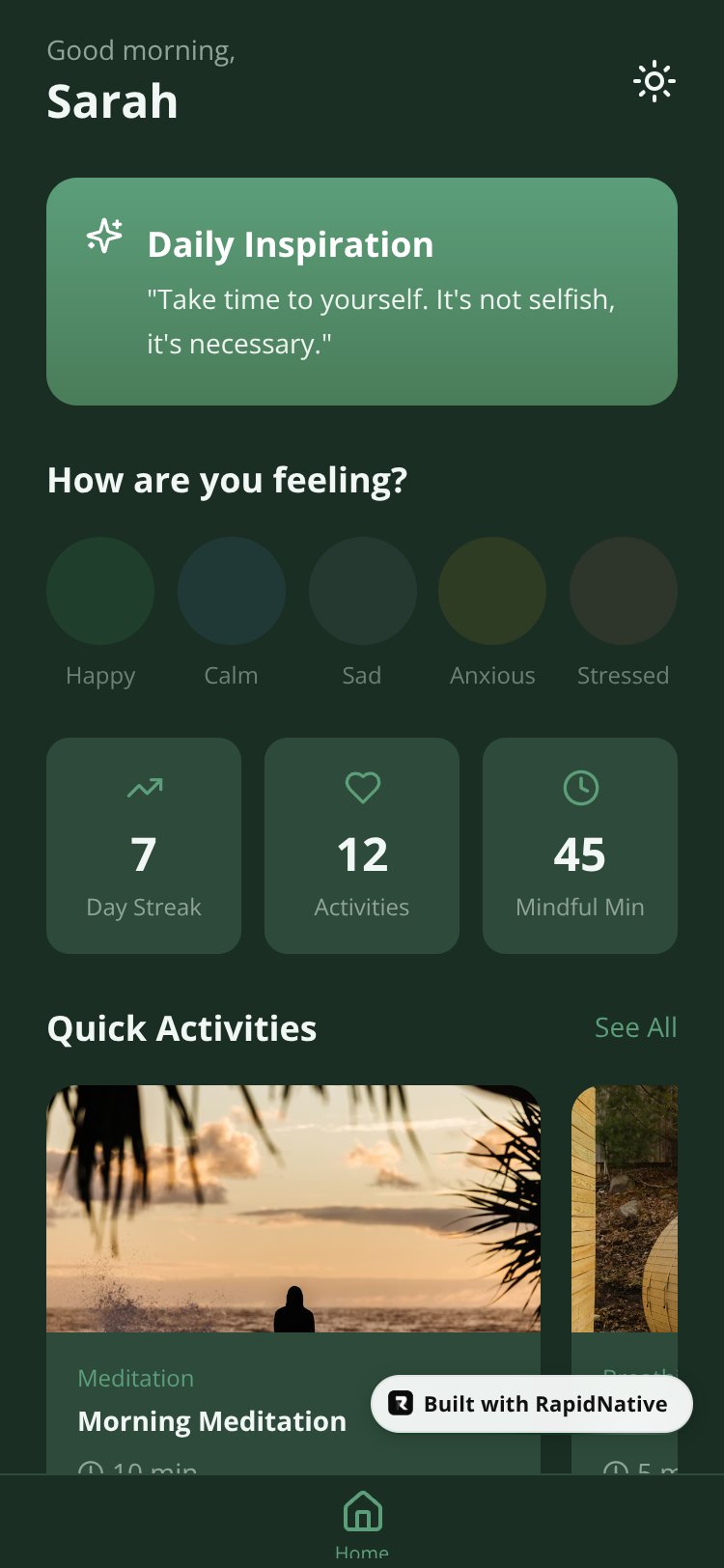 MindfulMe screen 1