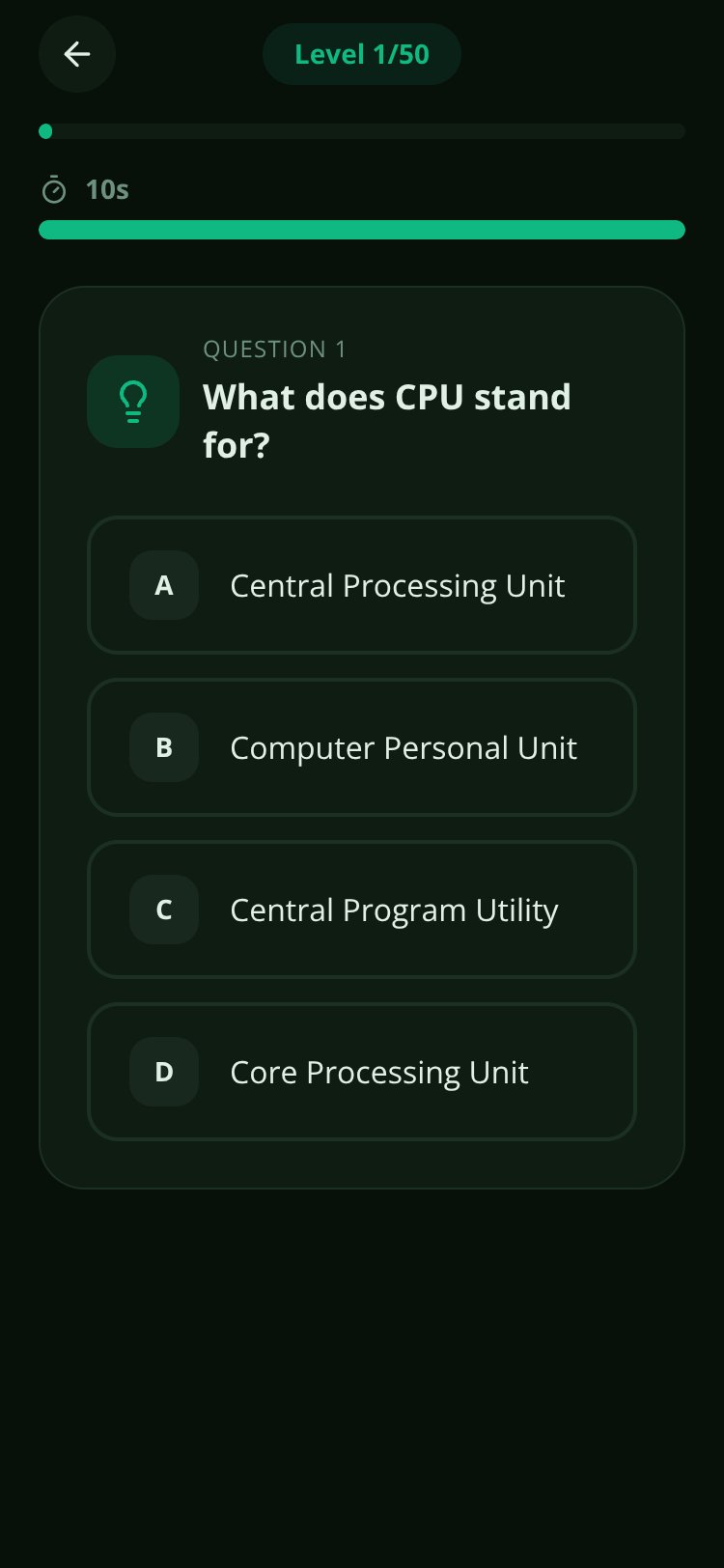 Guess the Part screen 2