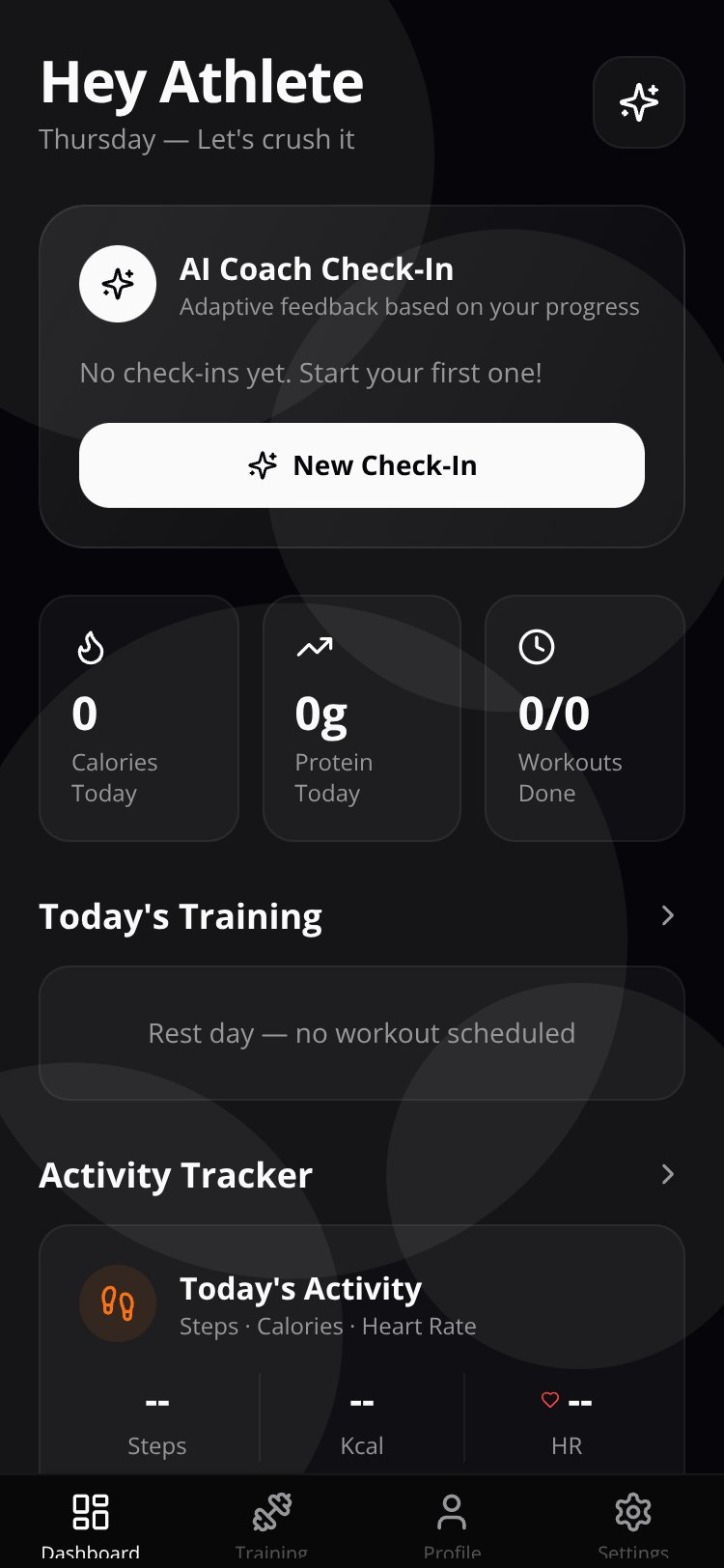 BodyCoachAI screen 1