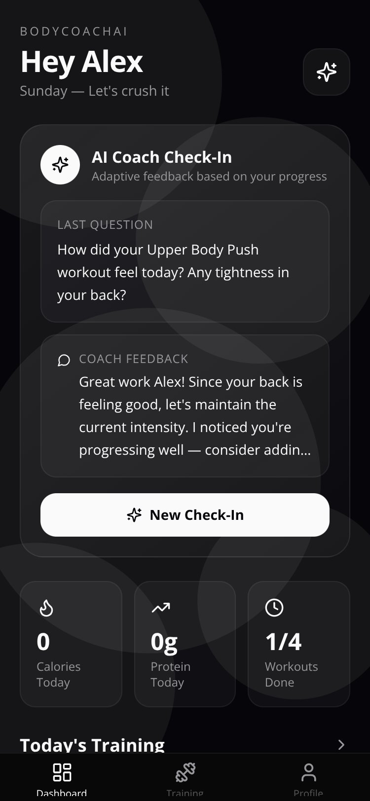 BodyCoachAI screen 4