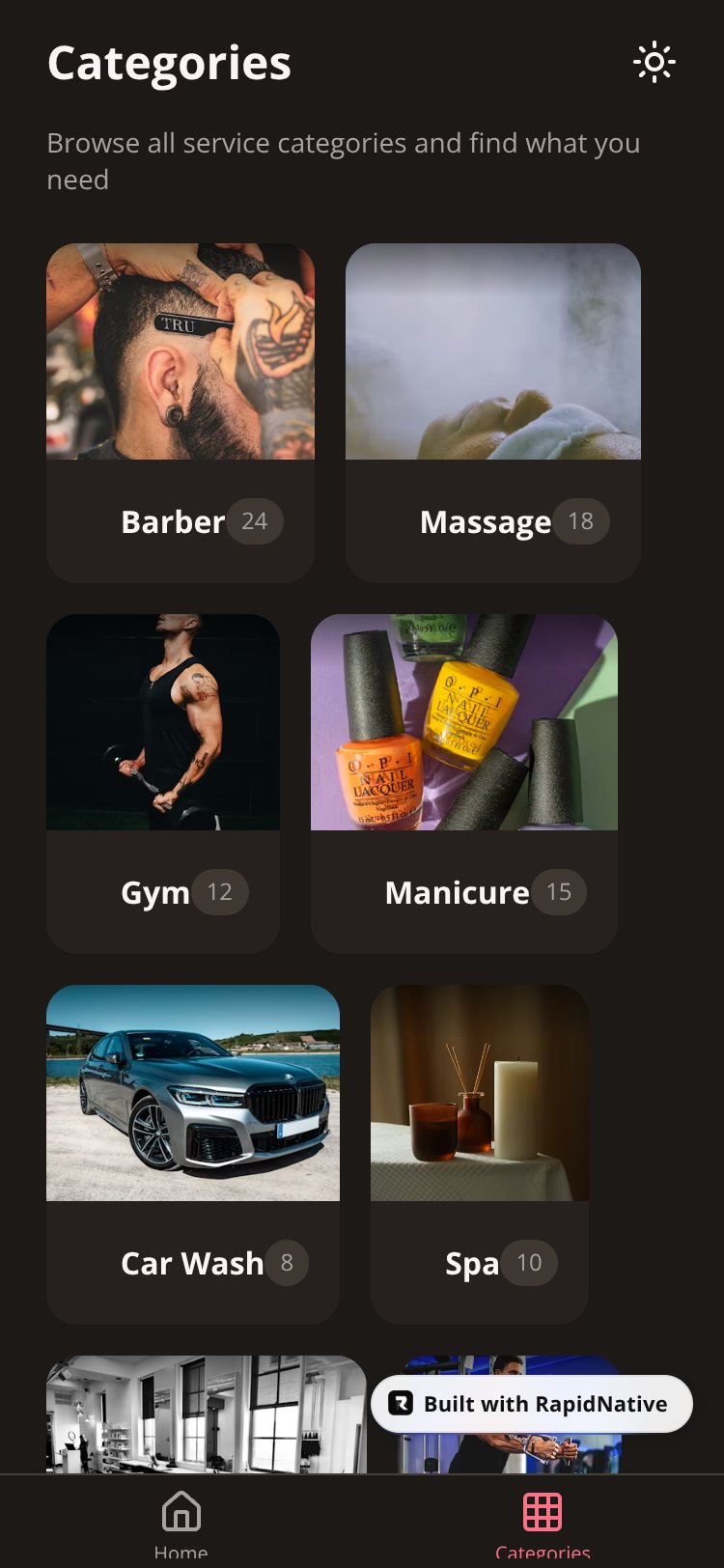 ServiceHub screen 1
