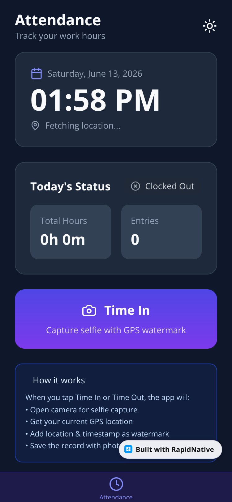 Attendance Tracker screen 2