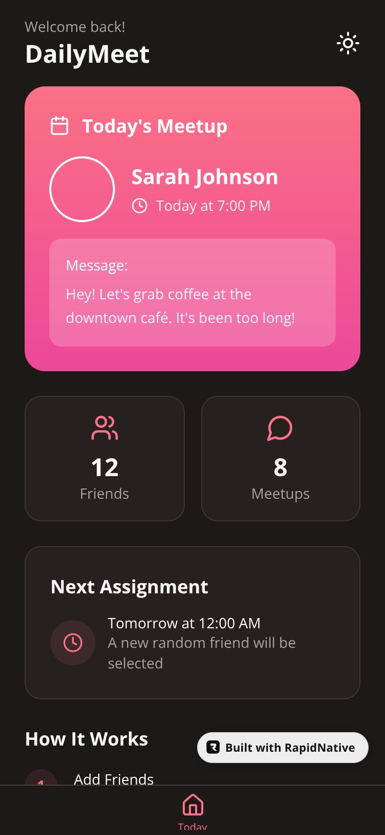 DailyMeet screen 1