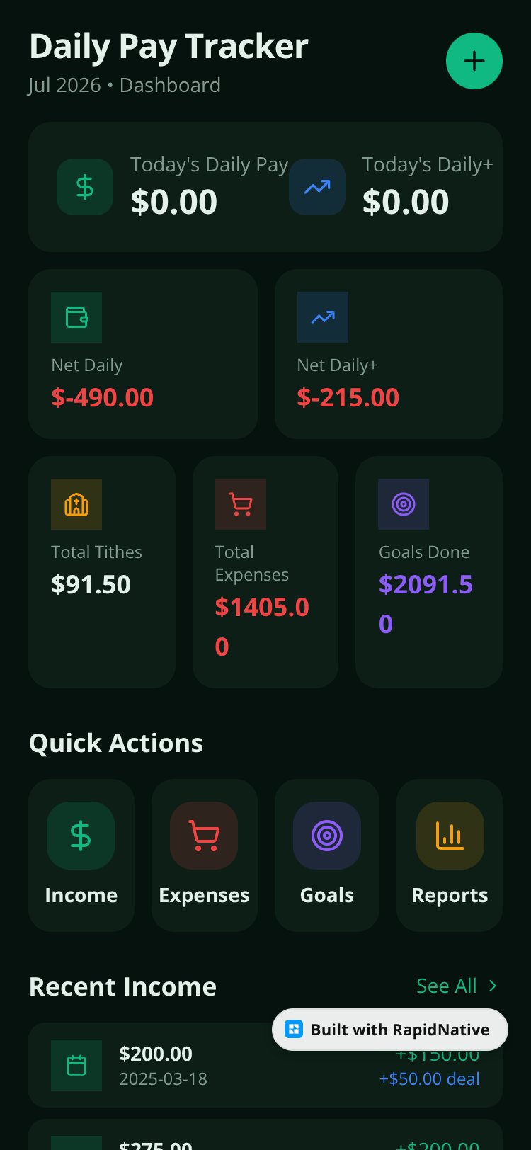 Daily Pay Tracker screen 4