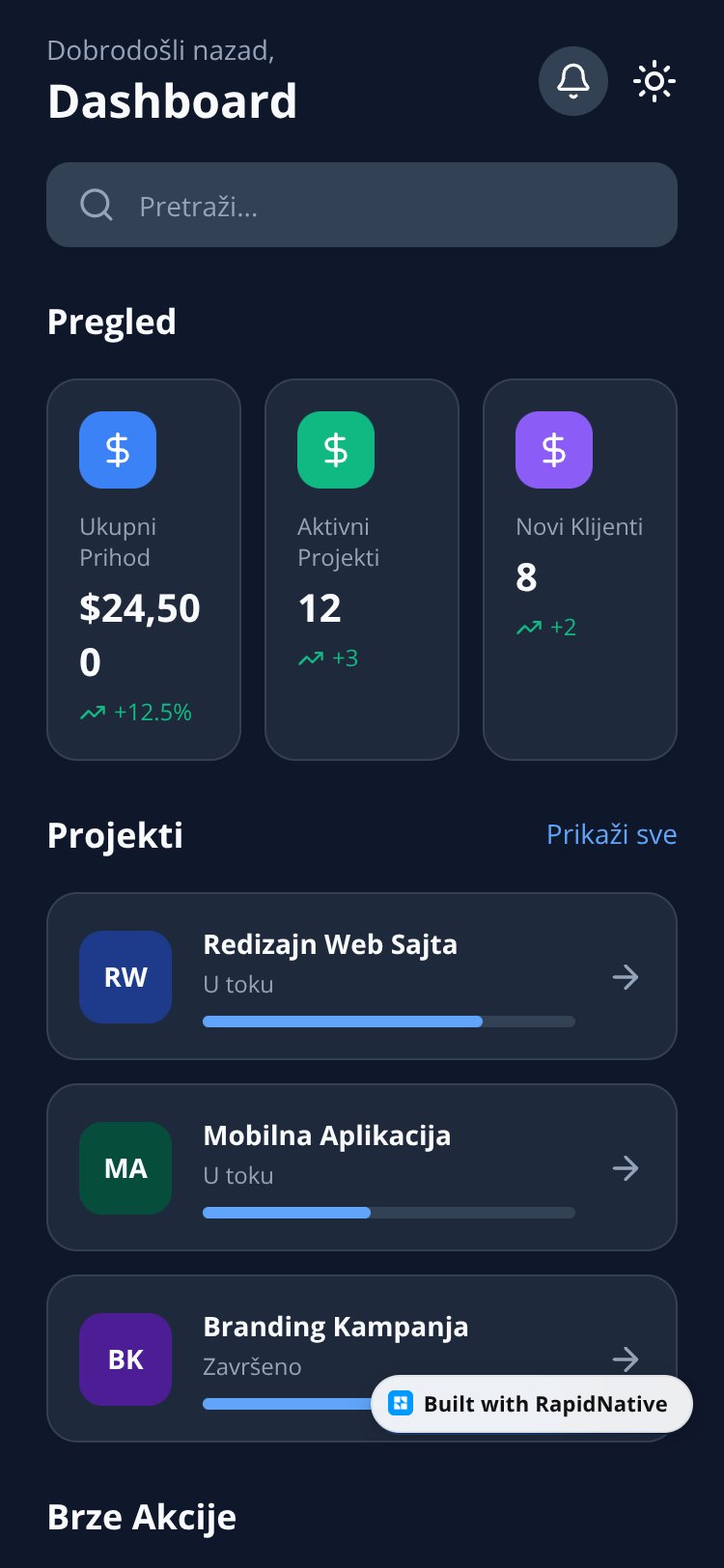 FitTrack screen 1