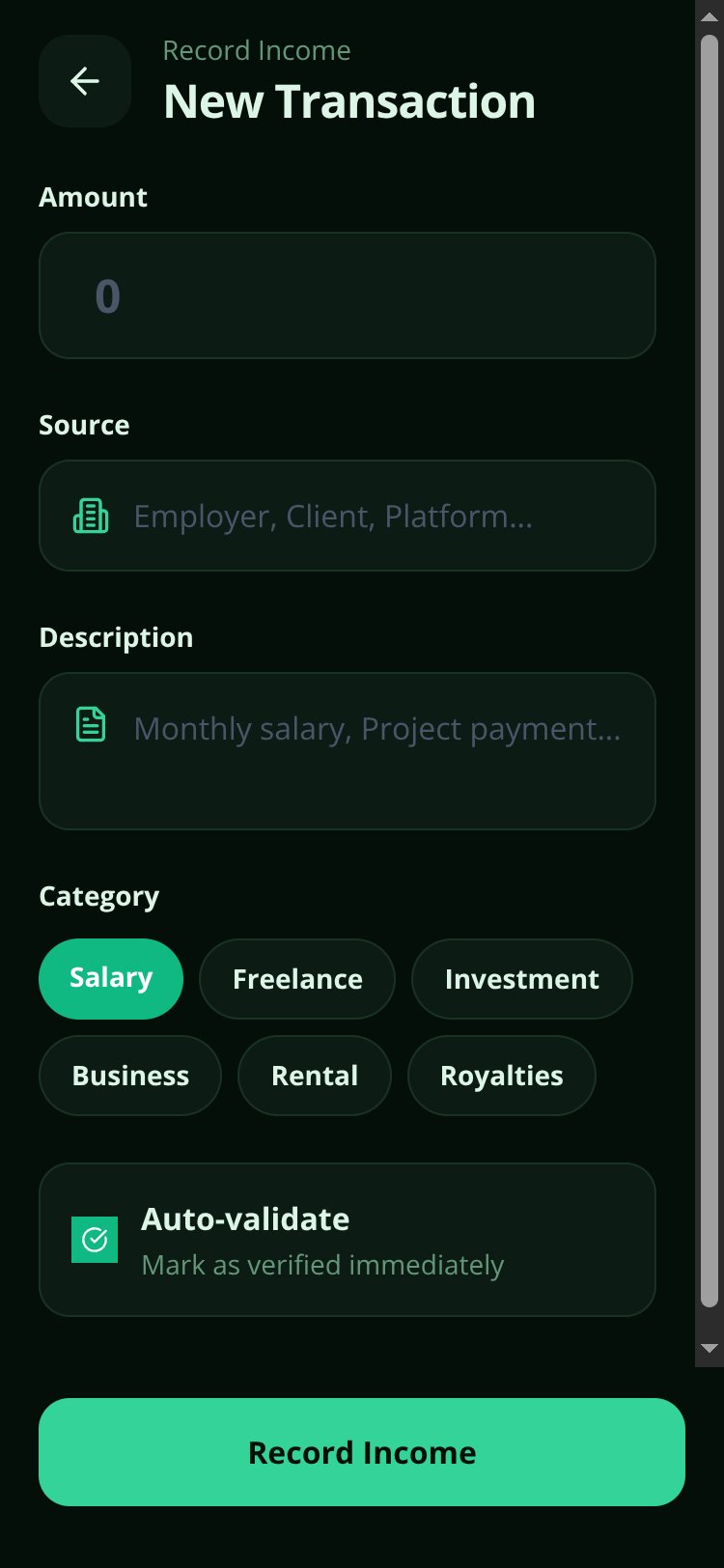 Profit Processor screen 1