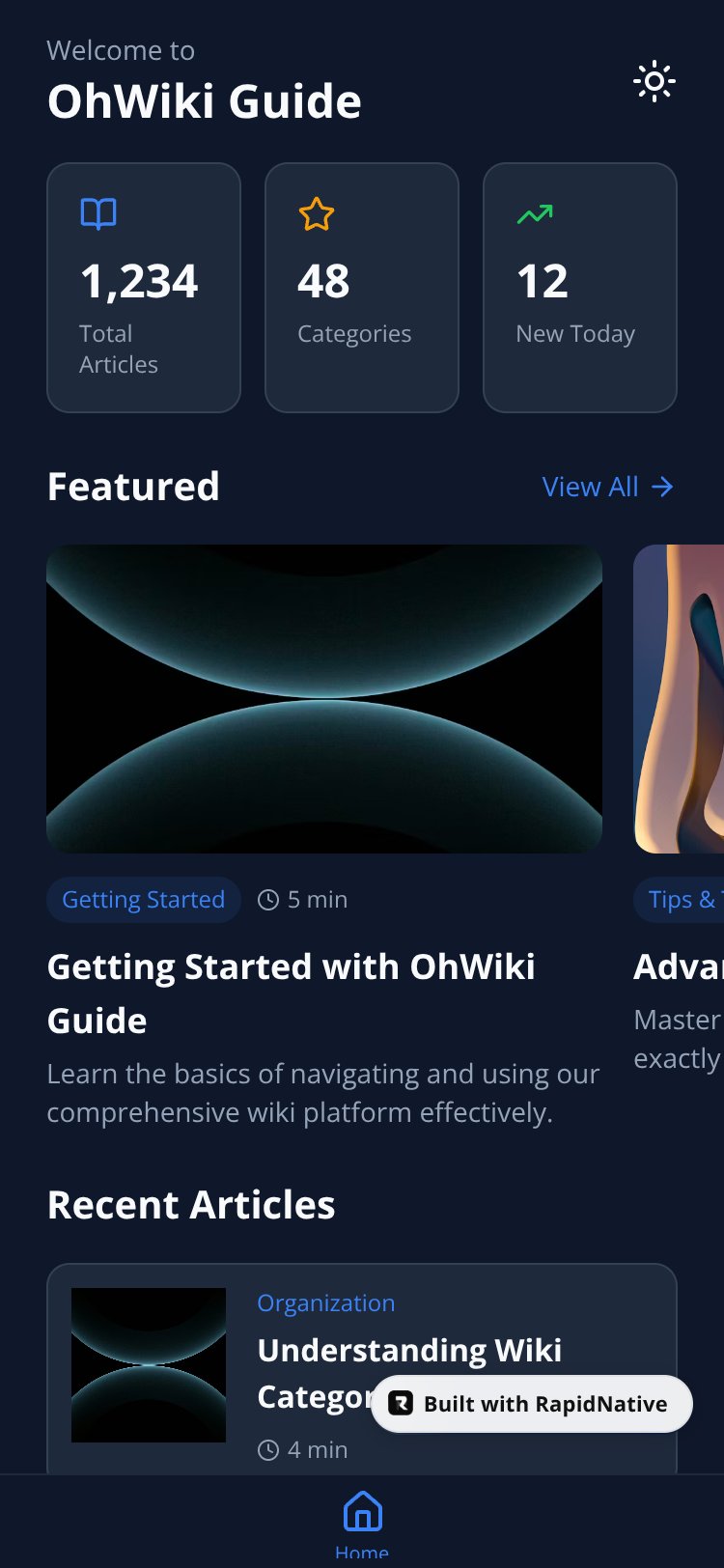 OhWiki Guide screen 1