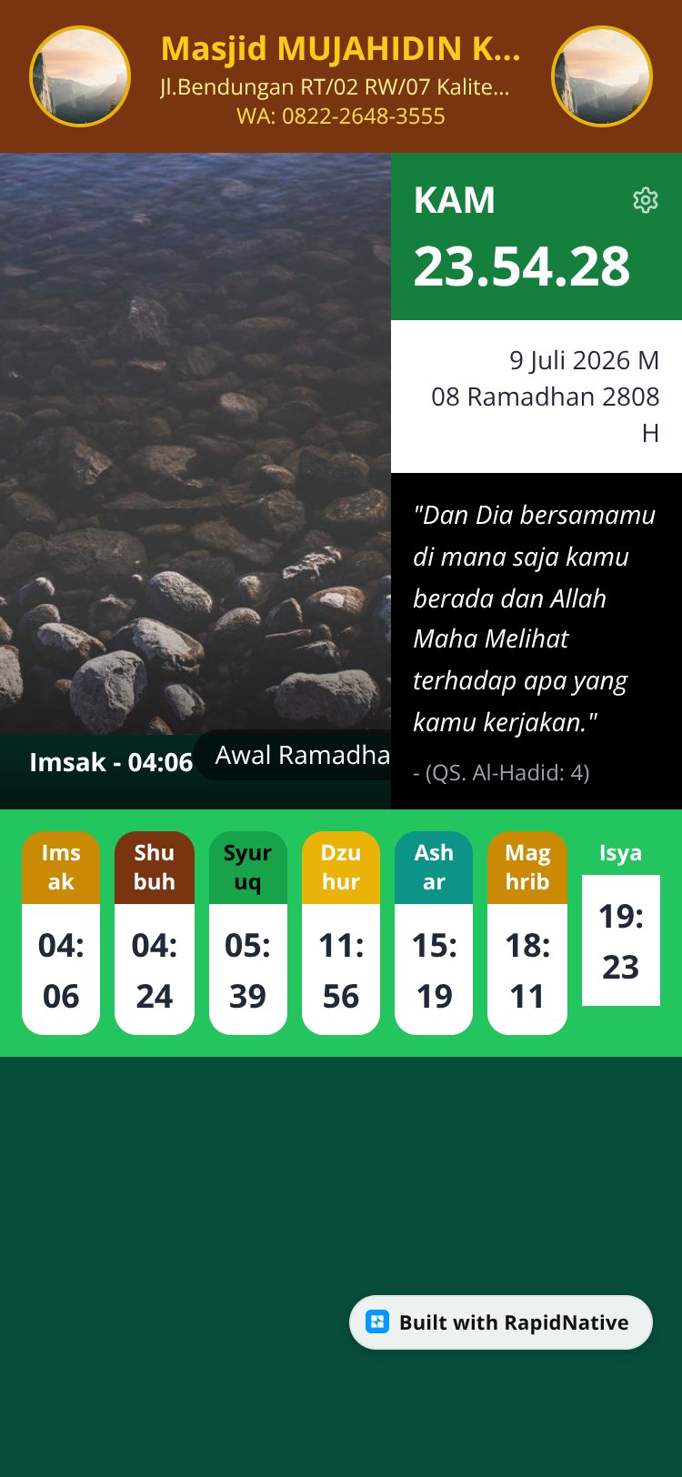 Jadwal Sholat screen 1