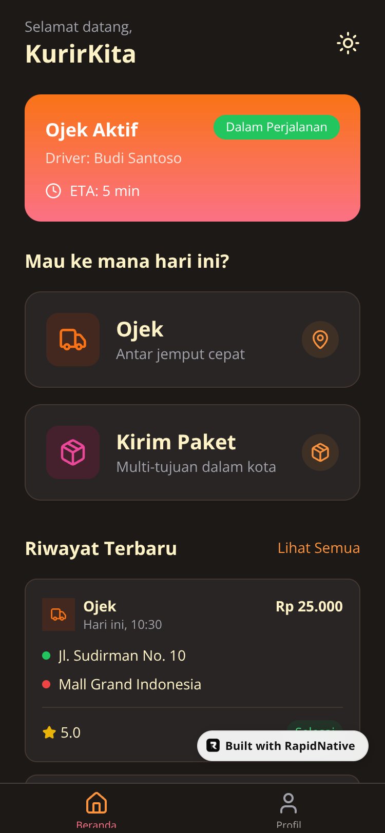 KurirKita screen 1
