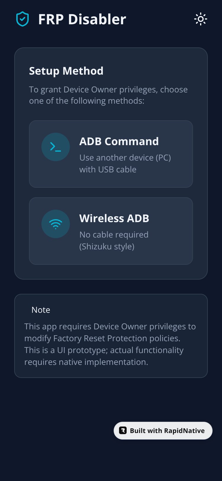 FRP Disabler screen 1