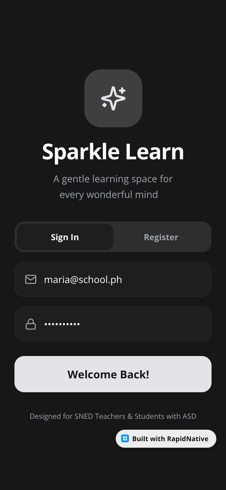 Sparkle Learn screen 3