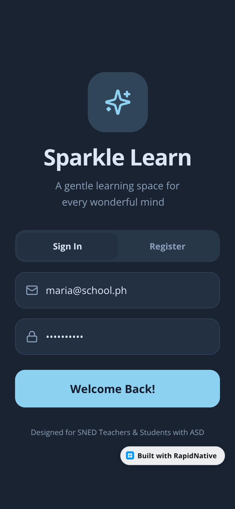 Sparkle Learn screen 3