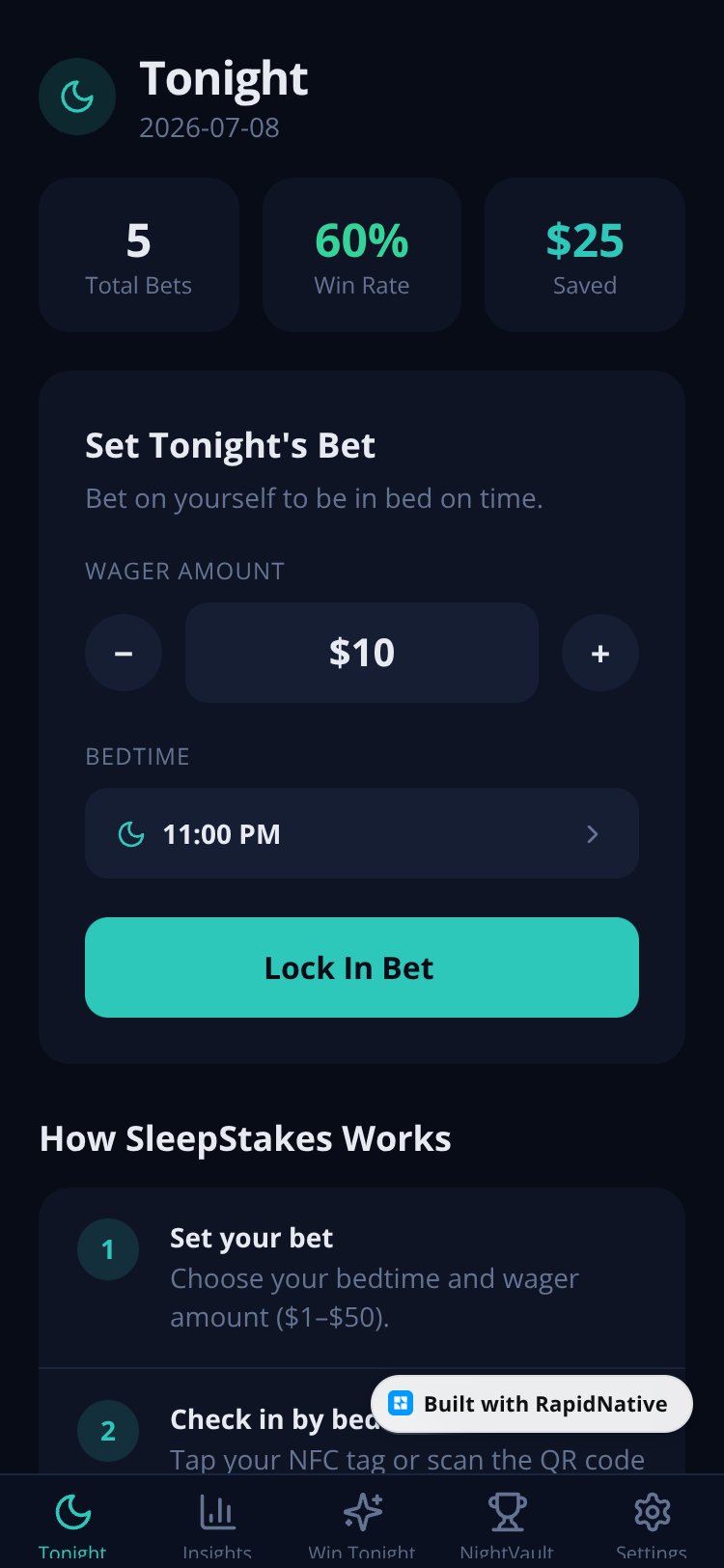 SleepStakes screen 1
