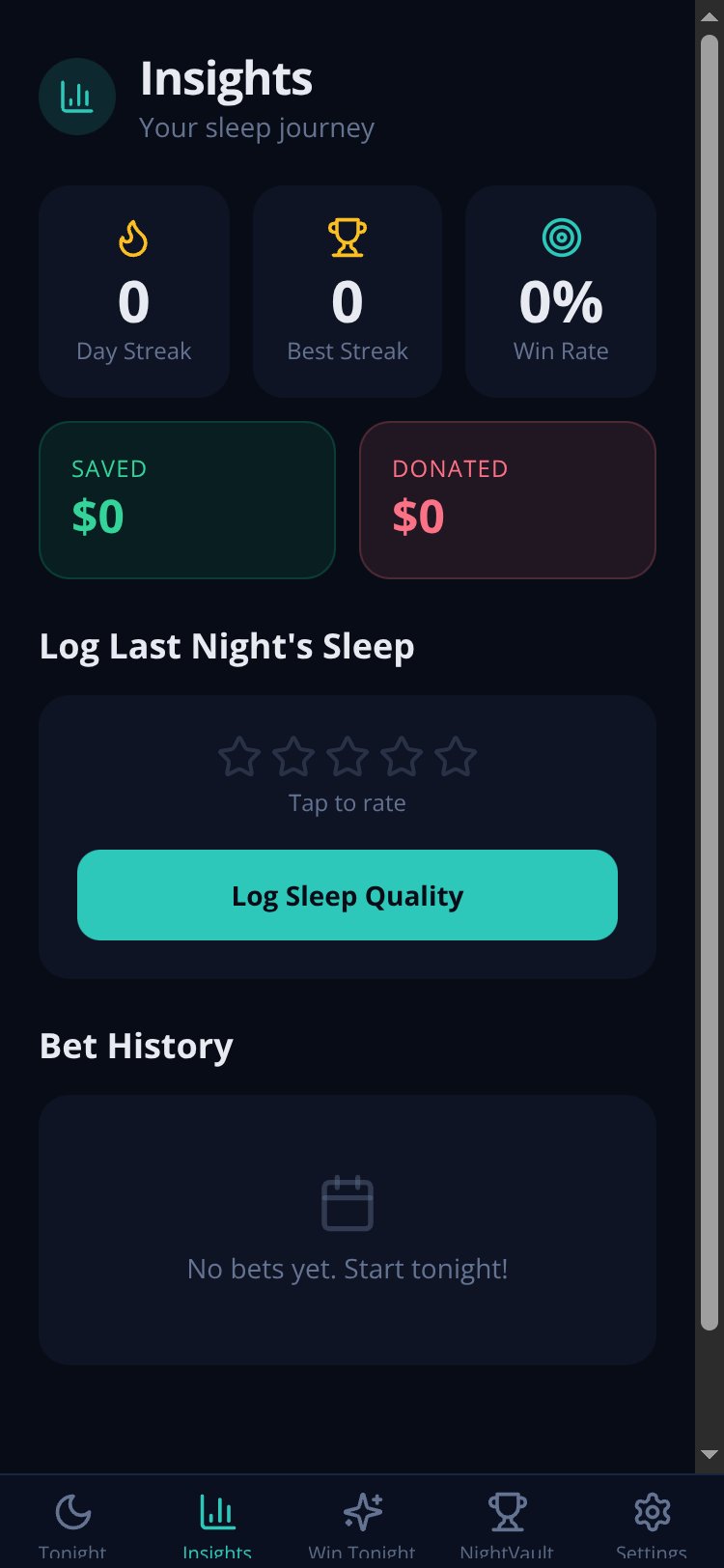 SleepStakes screen 1