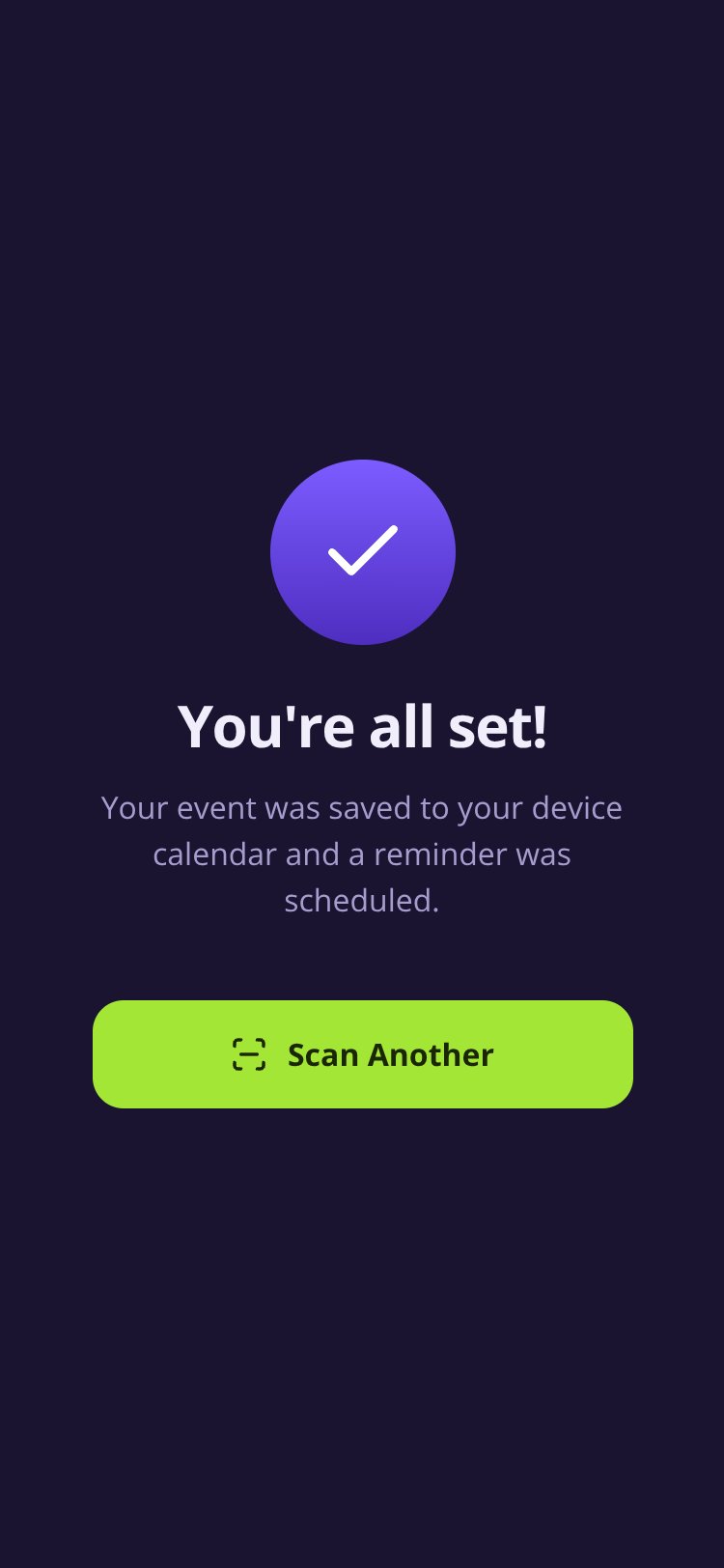 SnapEvent screen 1