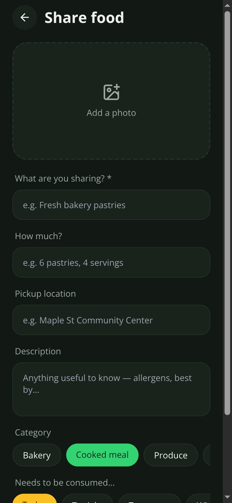 FoodLoop screen 3