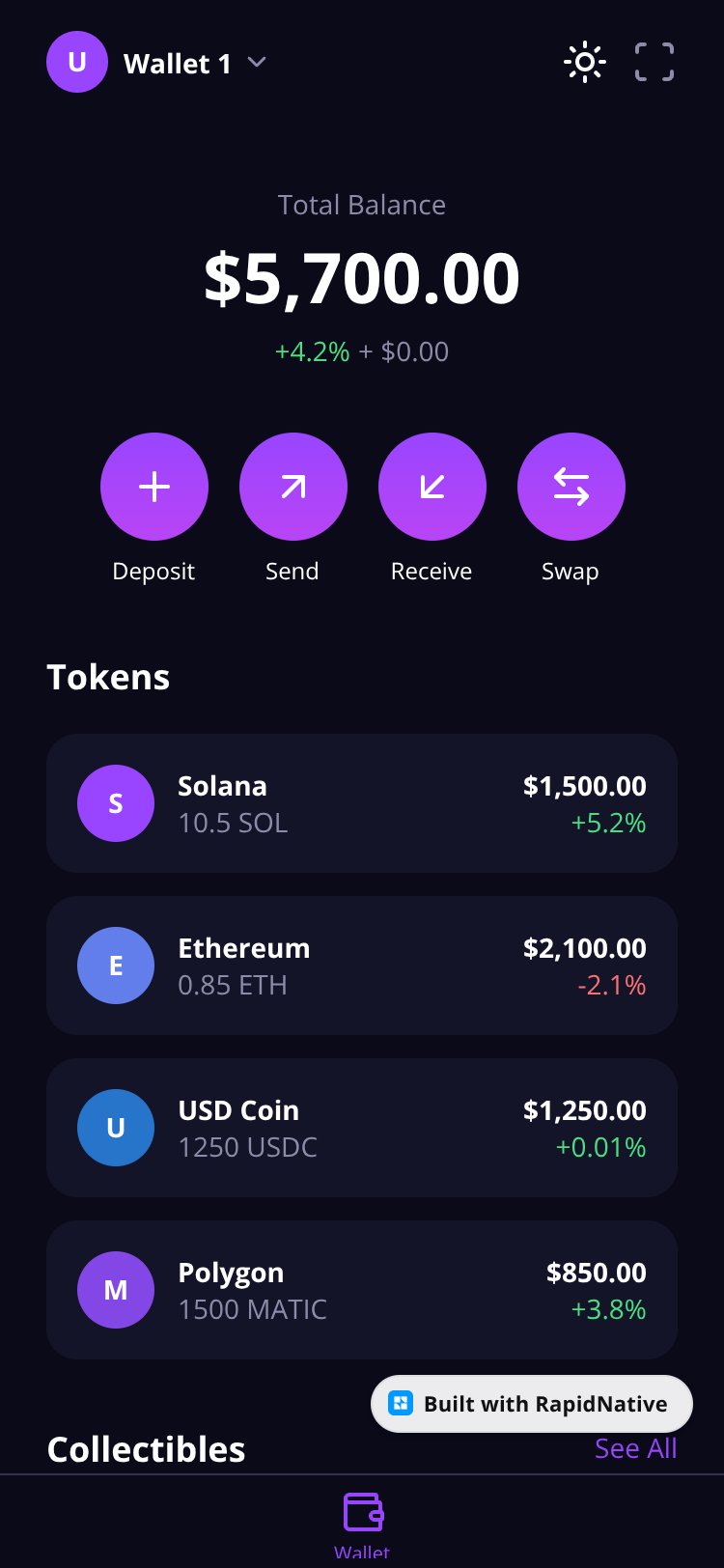Phantom Wallet UI Clone Copy screen 1
