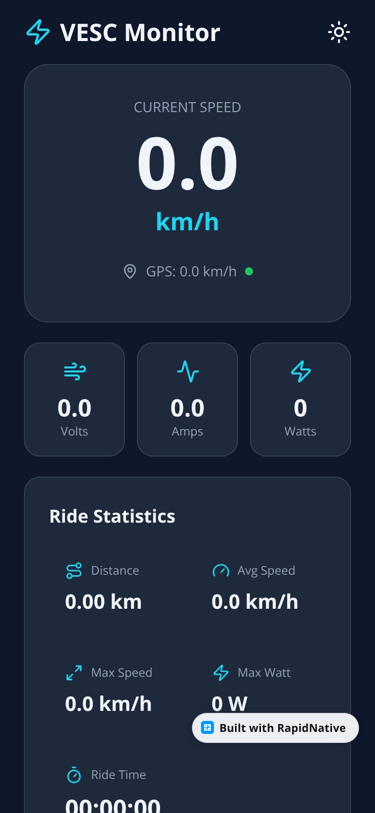 VESC Stats screen 2