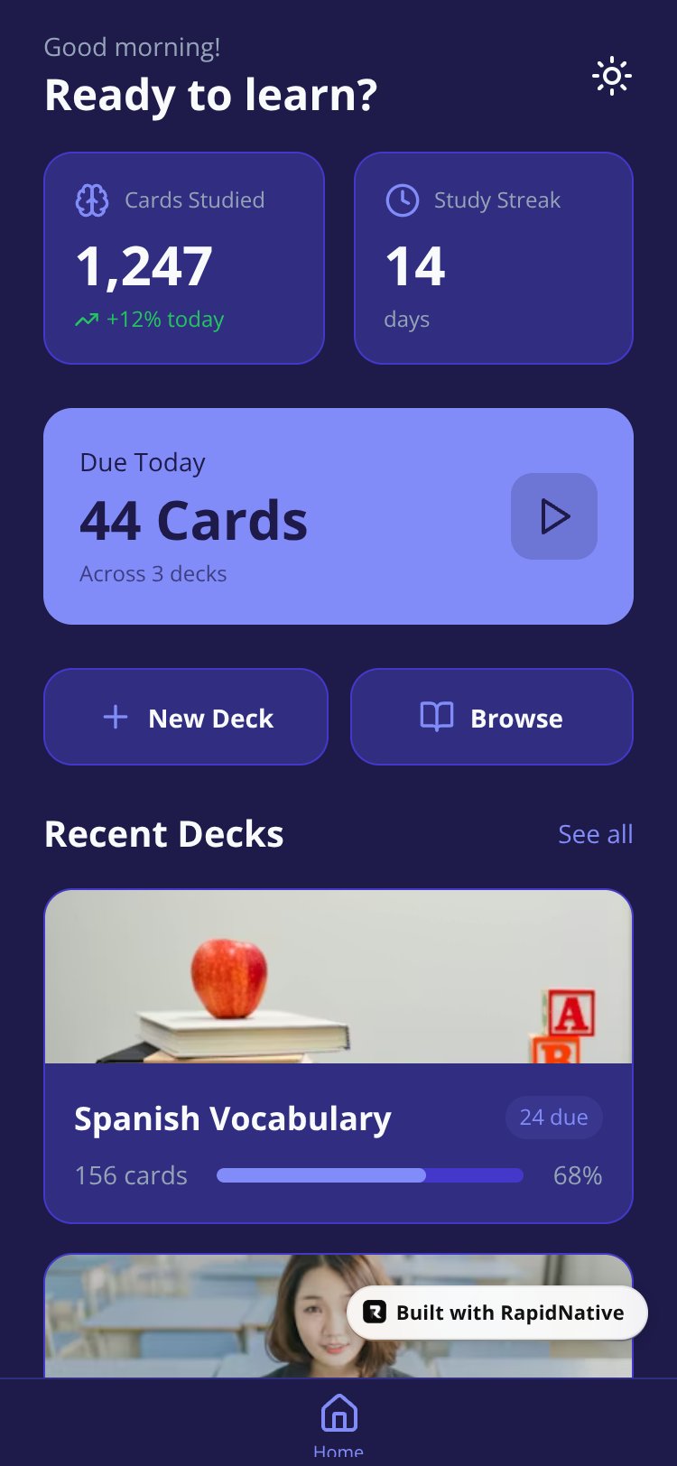 FlashMind screen 1