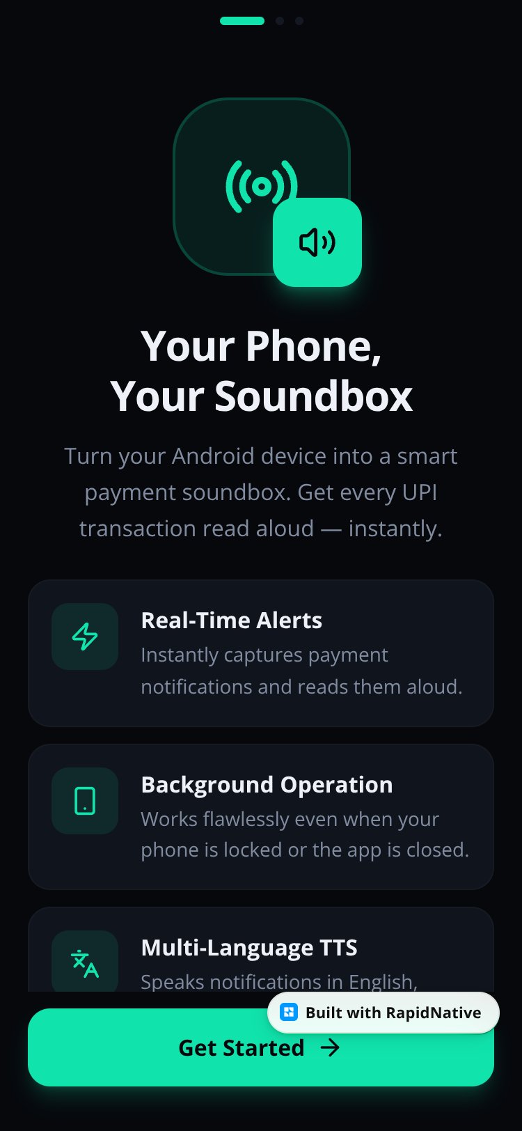 NotifyUPI screen 1