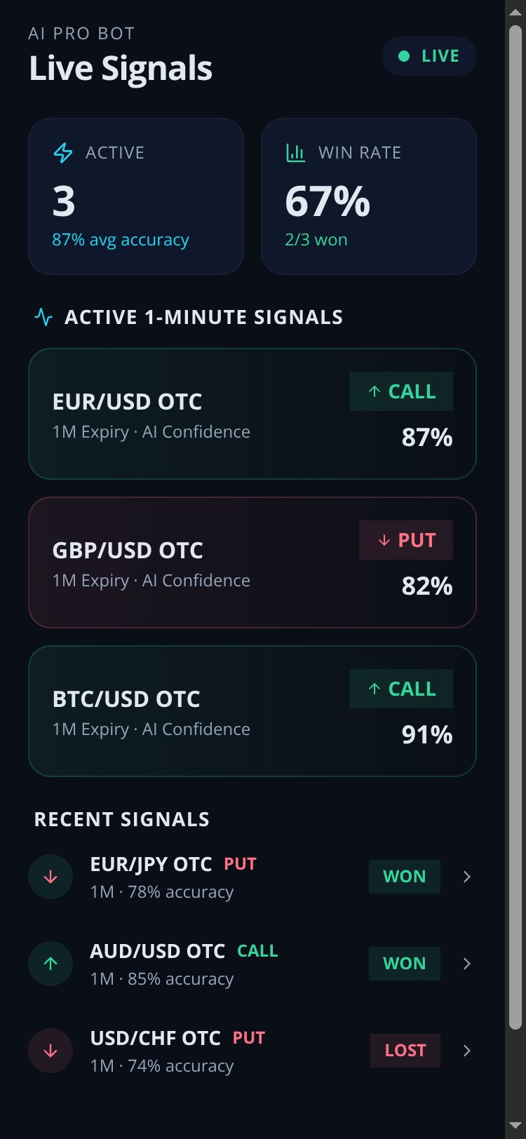 Quotex AI Signals screen 1