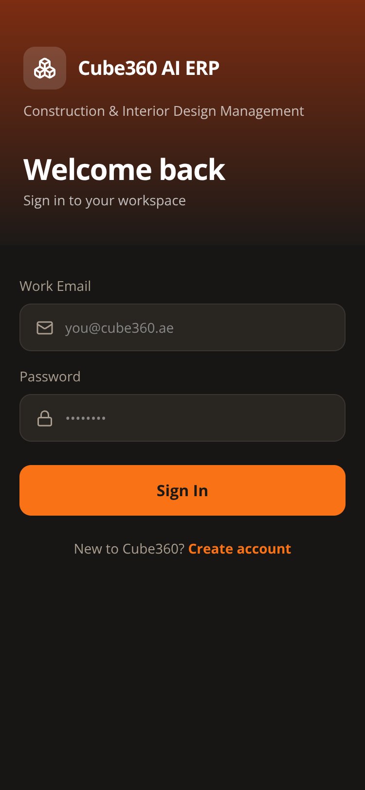 Cube360 AI ERP screen 1
