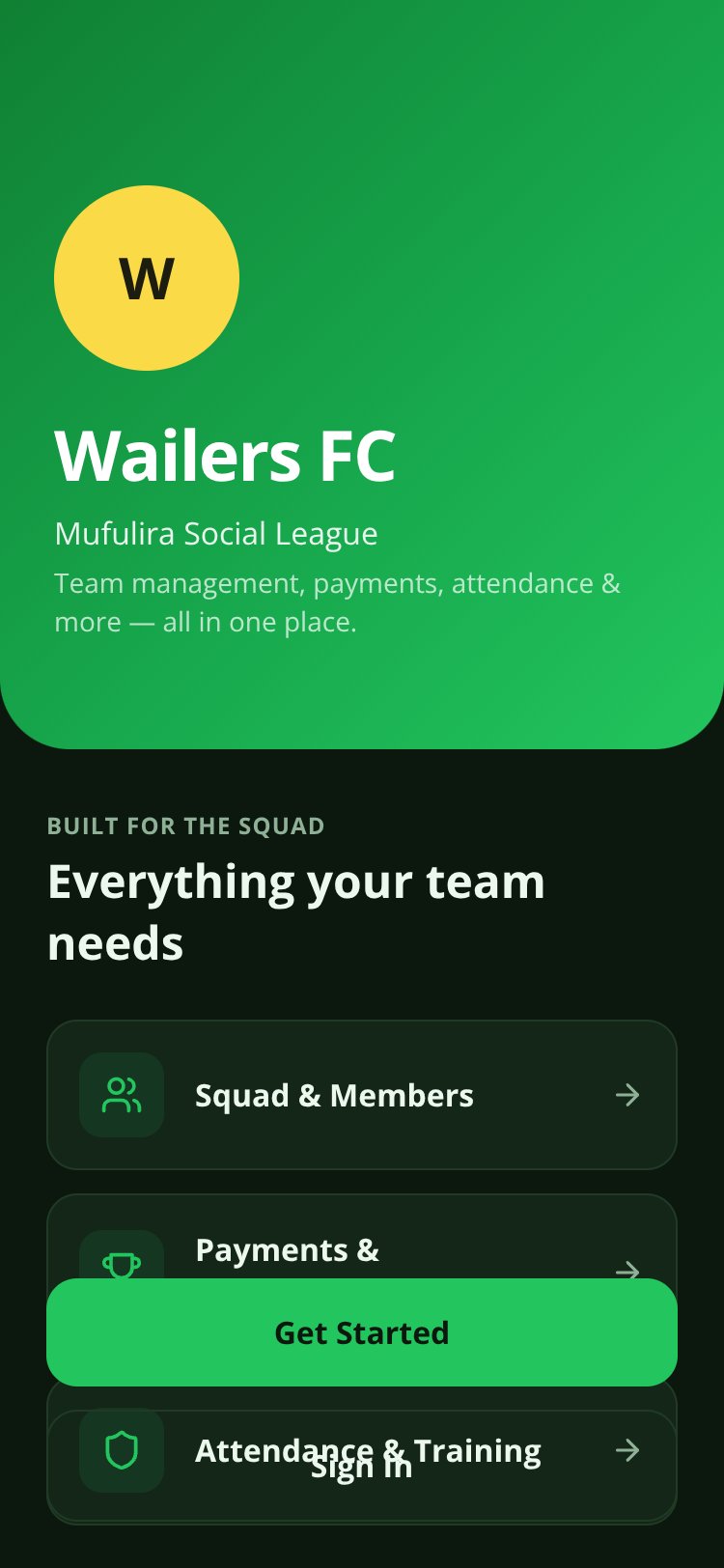 Wailers FC screen 5