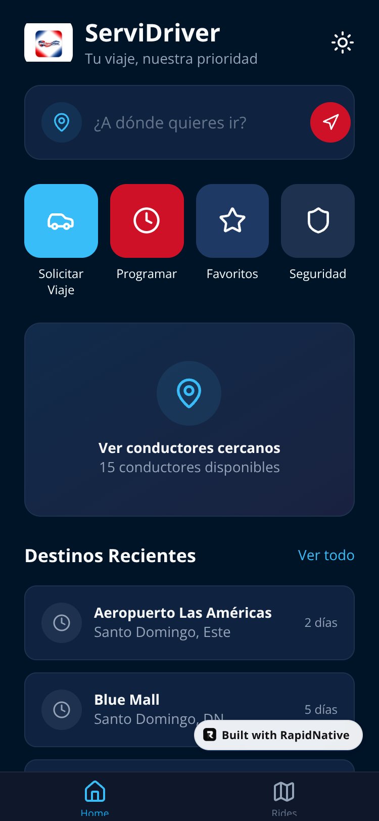 ServiDrive Go screen 2