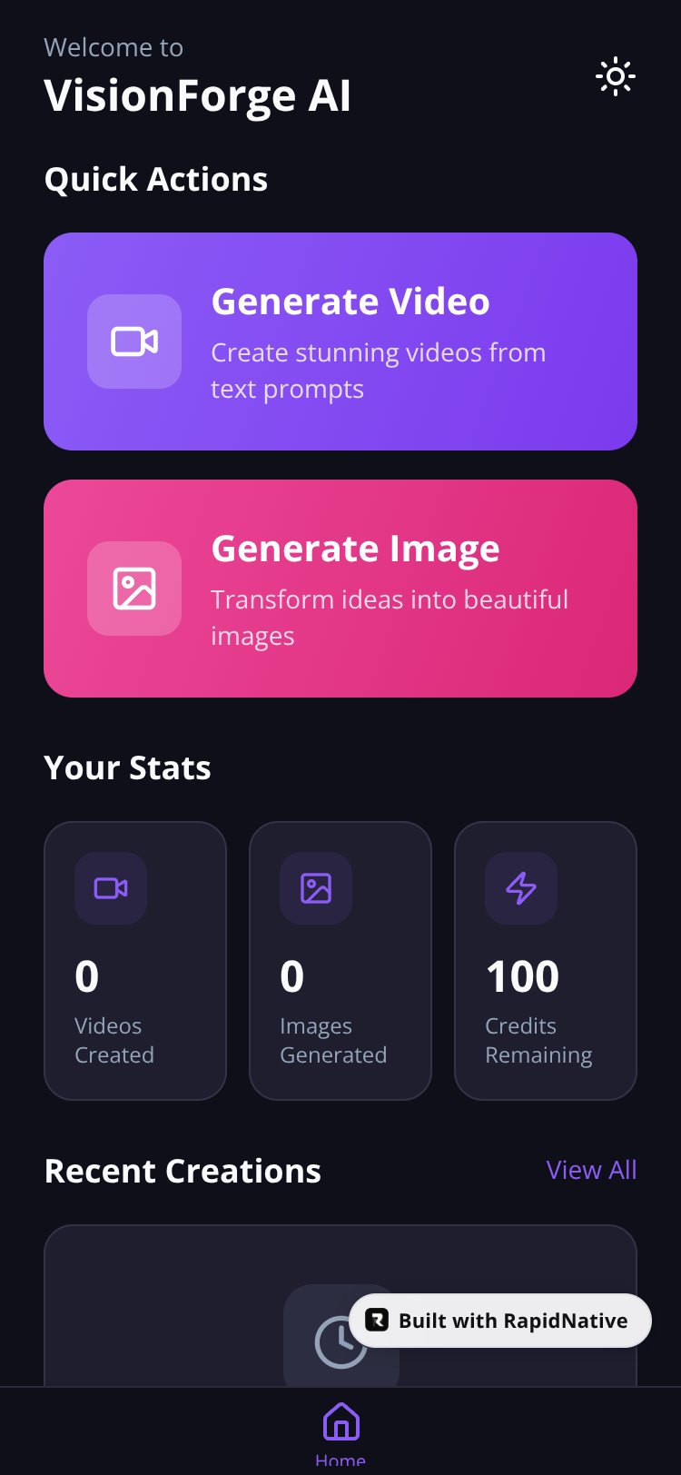 VisionForge AI screen 1