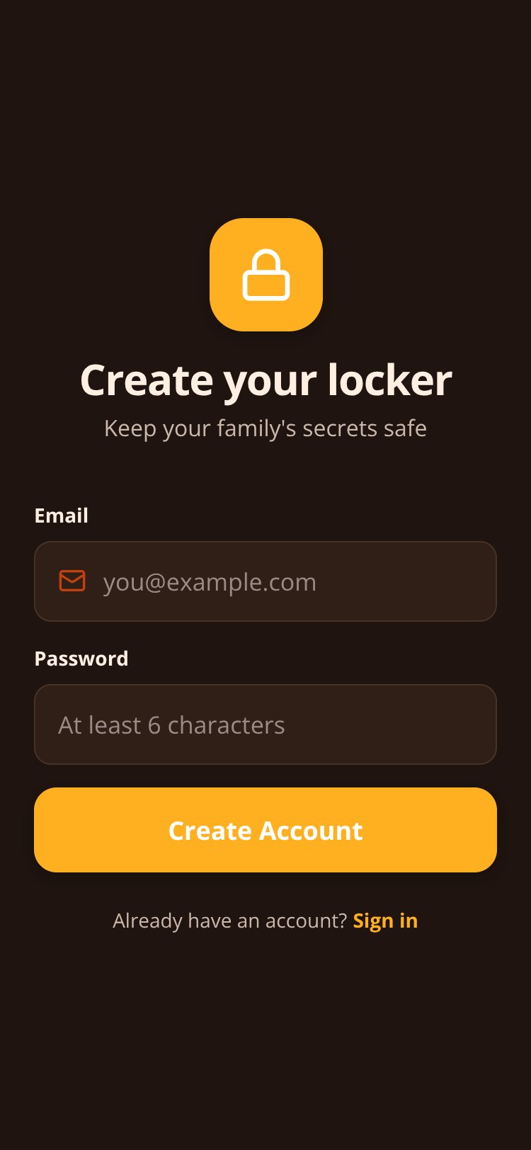 Family Locker screen 1