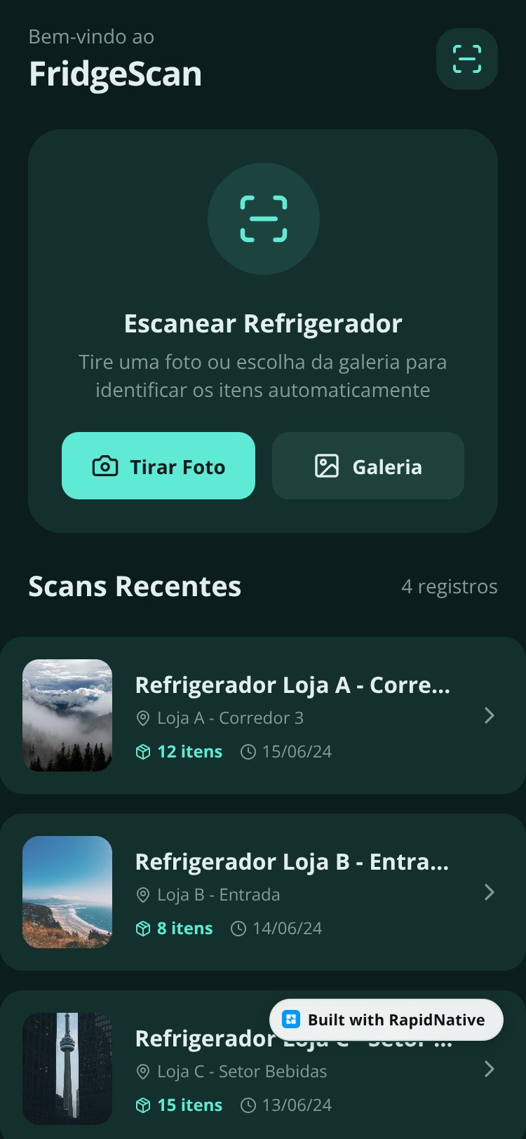 FridgeScan screen 1