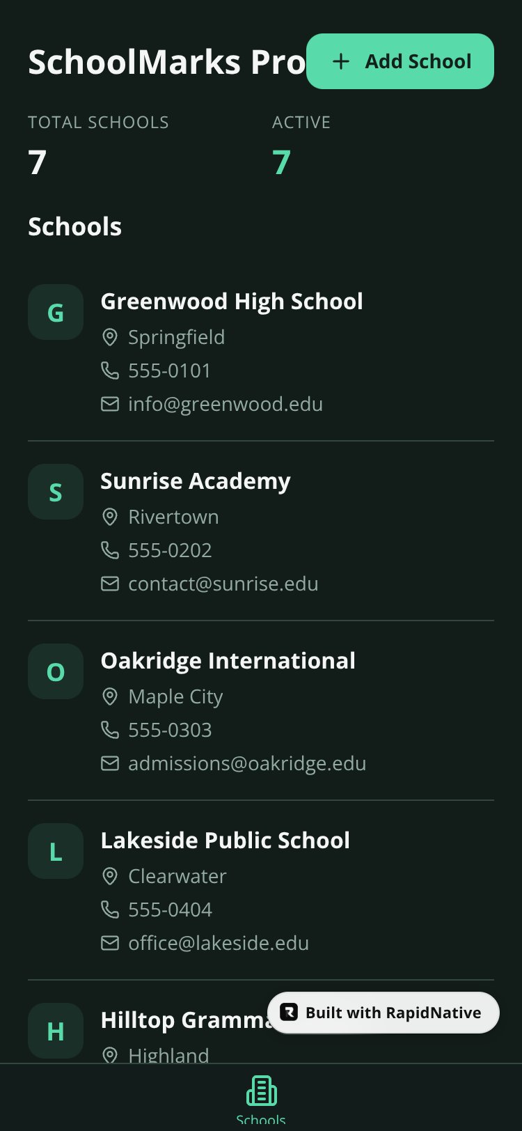 SchoolMarks Pro screen 3
