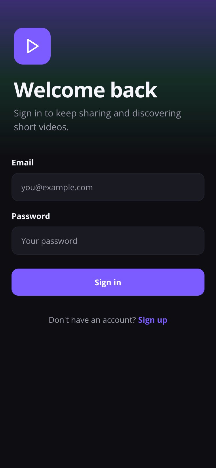 ClipFeed screen 1