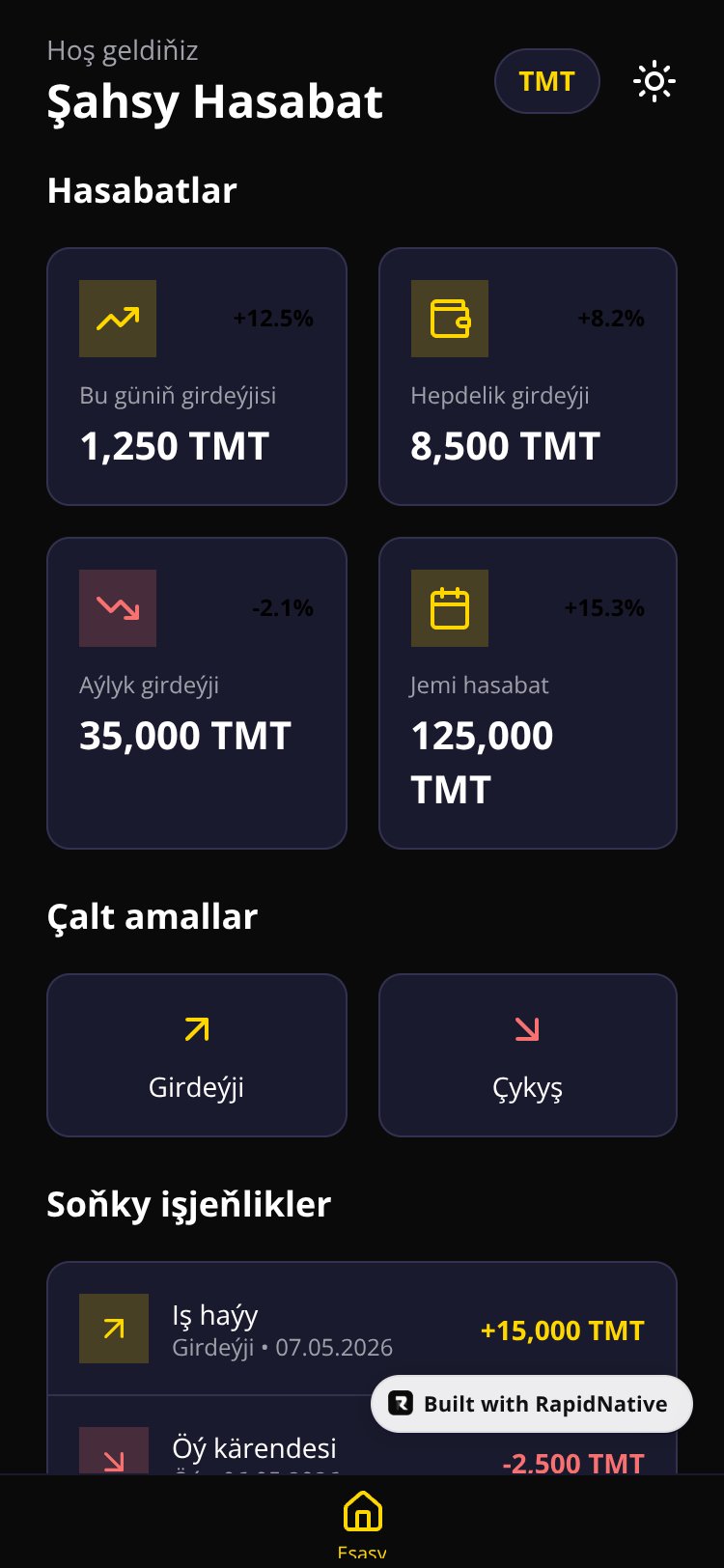 Expo Go Starter screen 1