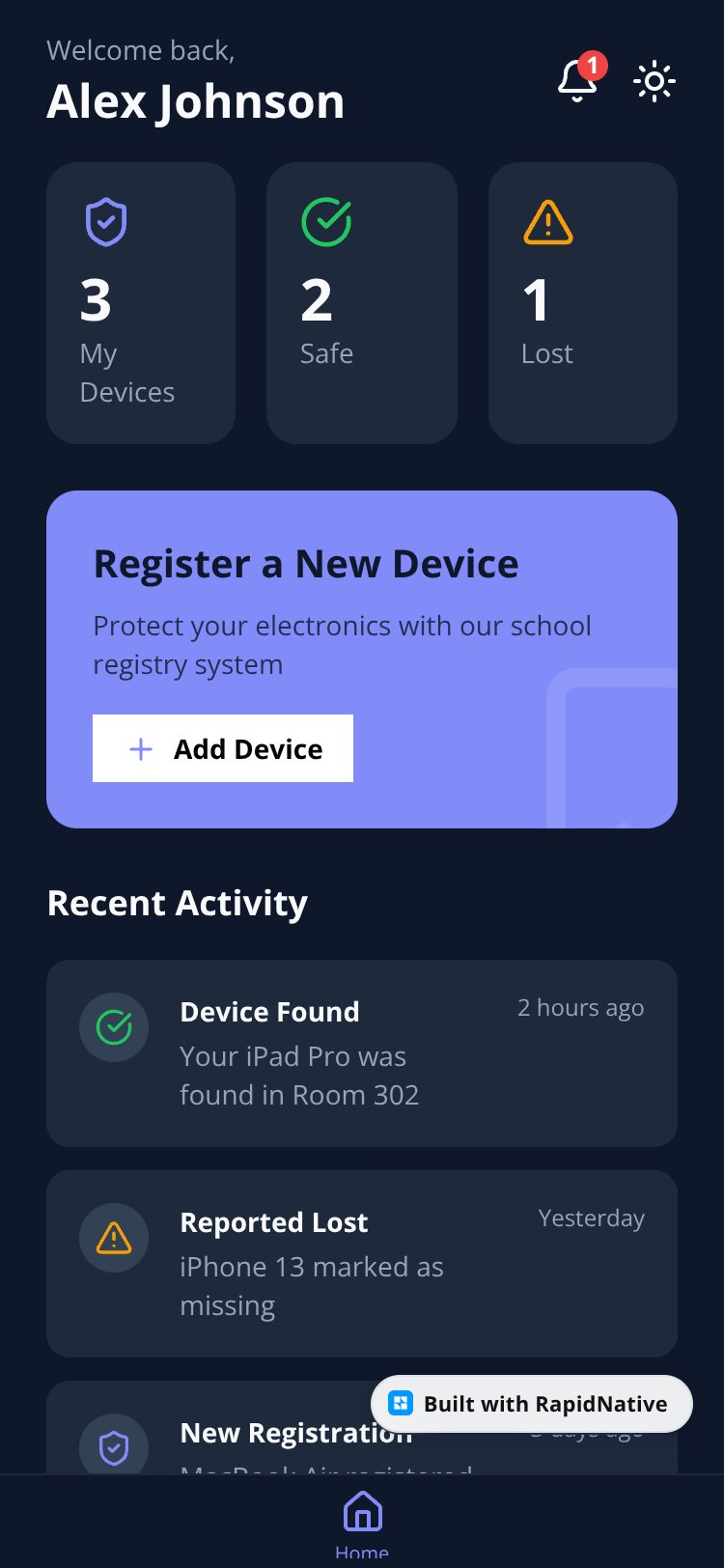 Lost & Found screen 1