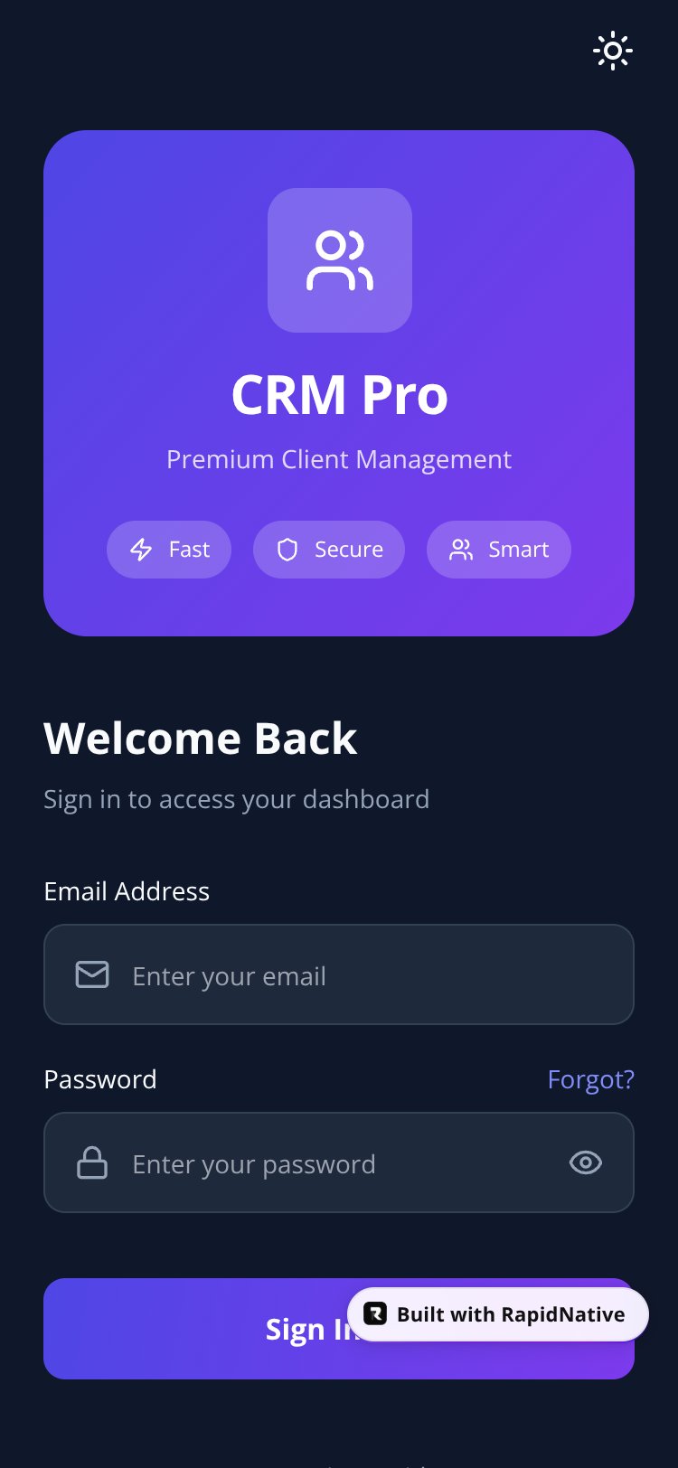 CRM Pro screen 1