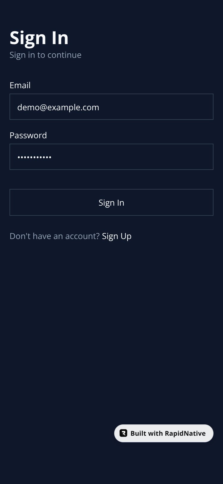 Fitness App screen 1